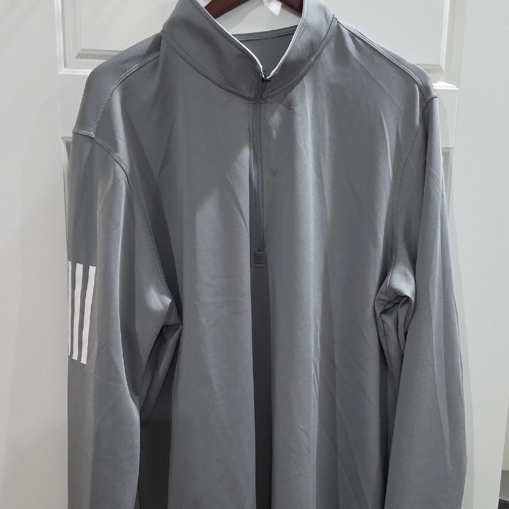 adidas Men's Gray Quarter-Zip Jacket